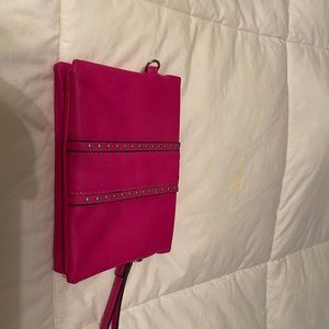 Inc fuchsia pink wristlet
